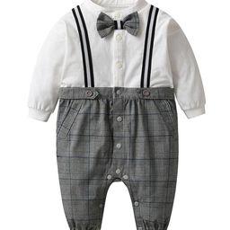 StyleCast x Revolte Infant Boys Printed Cotton Bow Detail Rompers-picture-7