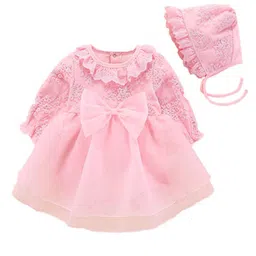 StyleCast Kids-Girls Self Design Dress Style Rompers Comes With A Cap-image-51