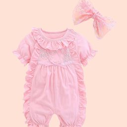 StyleCast Girl Puff Sleeves Ruffle Detail Rompers-image-71