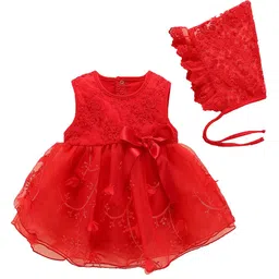 StyleCast Infant Girls Red Floral Embroidered Fit & Flare Dress-image-24
