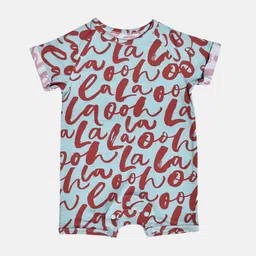 Softsens Infant Girls Blue & Maroon Printed Rompers-image-27