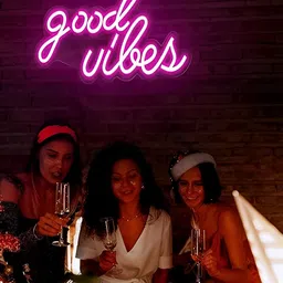 the party planet Pink Good Vibes Neon String Light image 4