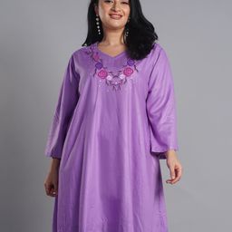 LetsDressUp Floral Printed A-Line Bell Sleeves V-Neck Kurta-52