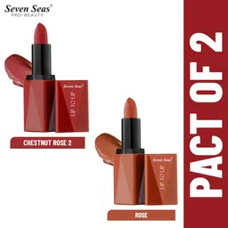 Seven Seas Set of 2 Lip To Lip Matte Lipstick - Chestnut Rose 2 305 & Rose 306-23