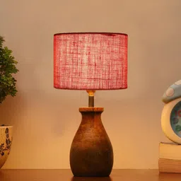 Devansh Jute Table Lamp With Wooden Natural Base image 4