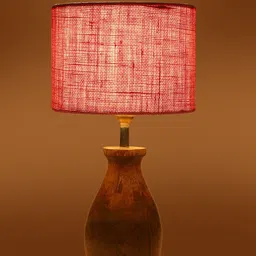 Devansh Jute Table Lamp With Wooden Natural Base image 3