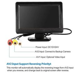 GH GENERIC HUB Digital 4.3" TFT LCD Screen Rear View Monitor for Universal Cars Vivid Image Display for Parking and Car Reverse Dashboard Standing Video Output image 4