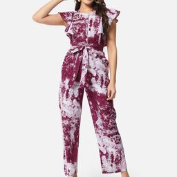 ALL WAYS YOU Abstract Printed Culottes Jumpsuit Waist Tie Ups-picture-19
