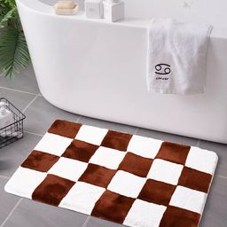 AVI Brown & White 240 GSM Anti-Skid Bath Rug-image-26