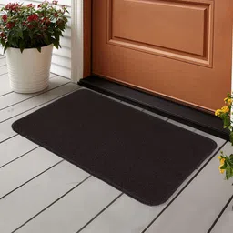 Saral Home Brown Solid Polypropylene Anti-Skid Bath Rug-17