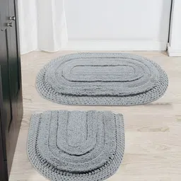 Saral Home Grey 2 Pieces Cotton Bath Rugs-46