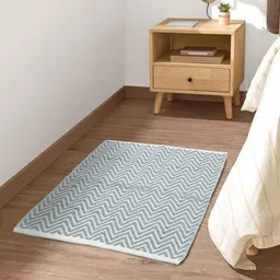 THE HOME TALK Grey & White 1450 GSM Cotton Bath Rugs-image-6