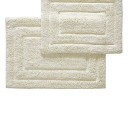 SENSES Cream 2 Pieces Embossed 2800 GSM Cotton Non-slip Lightweight Bath Rugs-15