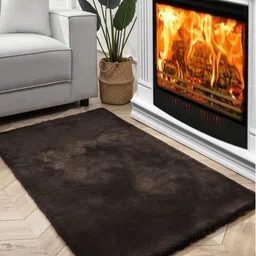 FI Brown Polycotton Solid Bath Rugs-image-88