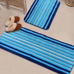 Saral Home Blue 2 Pieces Textured 650 GSM Antiskid Bath Mat & Runner-picture-14