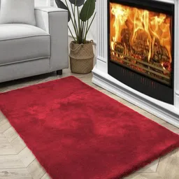 FI Maroon Polycotton Solid Bath Rugs-45