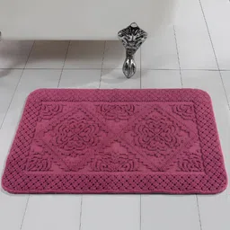 Saral Home Magenta Textured 1000 GSM Cotton Antiskid Bath Mat-image-10