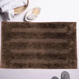 LUXEHOME INTERNATIONAL Brown Solid 2200 GSM Anti-Skid Bath Rug-image-36