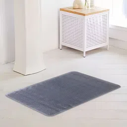 SAVYA HOME Grey Anti-Skid 210 GSM Polyester Bath Mat-48
