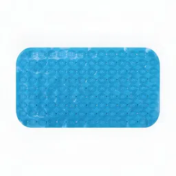 Savya Home Blue Textured 210 GSM Anti Skid Bath Rugs-5