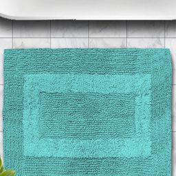 LUXEHOME INTERNATIONAL Paris Aqua-Blue 2800 GSM Pure Cotton Reversible Bath Rug-picture-31