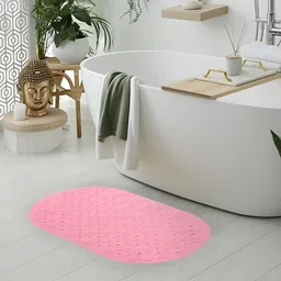 SAVYA HOME Pink Textured 210 GSM Non-Slip Bath Mat-52