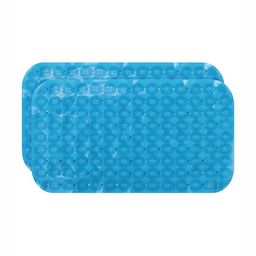 Kuber Industries Blue 2 Pieces 240 GSM Bath Rugs-36