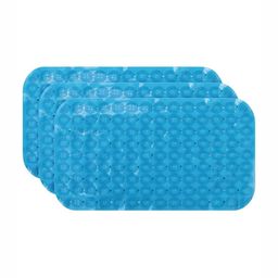 Kuber Industries Blue 3 Pieces Textured Anti Skid 240GSM Bath Rugs-10