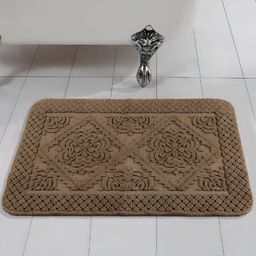 Saral Home Brown Textured 1000 GSM Cotton Anti-Skid Bath Rug-image-42