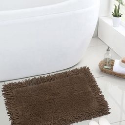 Saral Home Brown 1666 GSM Cotton Shaggy Mat-image-79