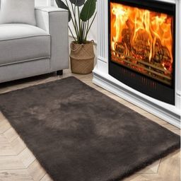 FI Coffee Brown Polycotton Solid Bath Rugs-39