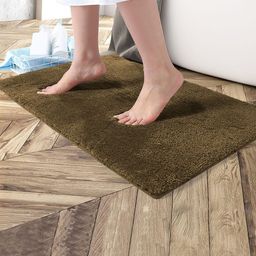 LUXEHOME INTERNATIONAL Olive Green Solid 2200 GSM Anti-Skid Bath Rug-image-29