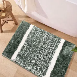 LUXEHOME INTERNATIONAL Green  Printed 1800 GSM Anti skid Microfiber Bath Rugs-image-60