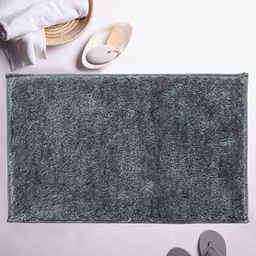 LUXEHOME INTERNATIONAL Grey Solid Bath Rug-image-54