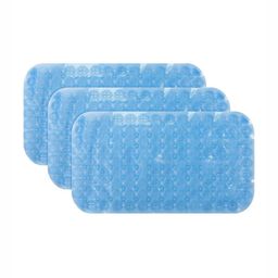 Kuber Industries Blue 3 Pieces Textured Anti Skid 240GSM Bath Rugs-9