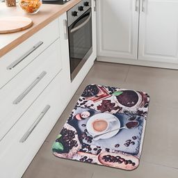 SAVYA HOME Brown & Grey Printed 210 GSM Kitchen Mat-36