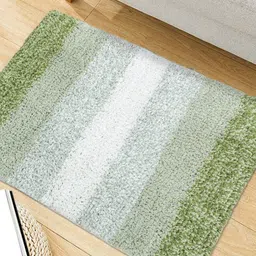 THE HOME TALK Green & White 2 Pieces Striped 1600 GSM Cotton Bath Rugs-image-34