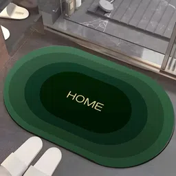 UMAI Green 300 GSM Oval Shaped Anti Skid  Bath Rugs-image-63