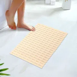 Kuber Industries Beige 3 Pieces Anti-Skid Bath Rugs-24