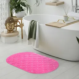 Savya Home Pink 210 GSM Non-Slip & Soft Light Weight Bath Mat-47