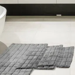 MASPAR Grey Art Slab Cotton Large Bath Rug-image-88