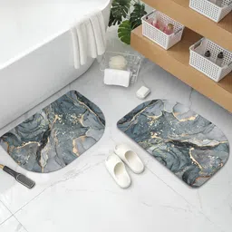 DREAM WEAVERZ 2 Pieces Green HD Printed 400 GSM High Water Absorbent Bath Mats-picture-8