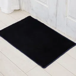 Ariana Navy Blue Rectangular 1000 GSM Microfiber Anti Skid Bath Rug-image-61
