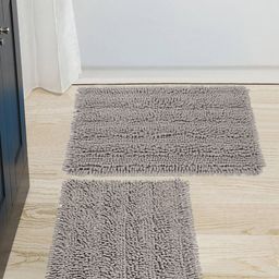 Saral Home Grey Set Of 2 1666 GSM Cotton Shaggy Mat-33