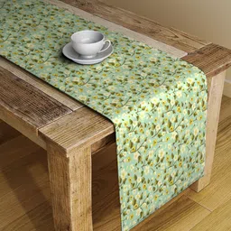Alina decor Green & Multicoloured Digitally Printed Table Runner image 1
