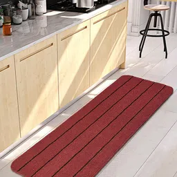 Saral Home Rust Brown & Black Striped Anti-Skid Floor Runner-2