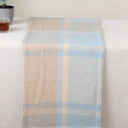 Jamio Firati Blue & Peach Striped Rectangular Pure Cotton Table Runner-56