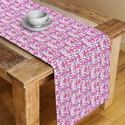 Alina decor Pink & Blue Digital Printed Table Runner-11