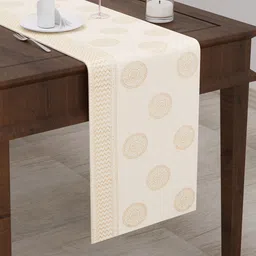 BLOCKS OF INDIA Gold-Coloured Block Printed Table Runner-50