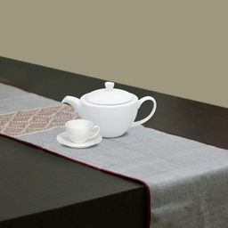 ArtEastri Grey & Maroon Woven Design Pure Cotton Table Runner-20